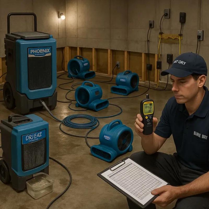 Structural Drying and Dehumidification process in Lexington, MI